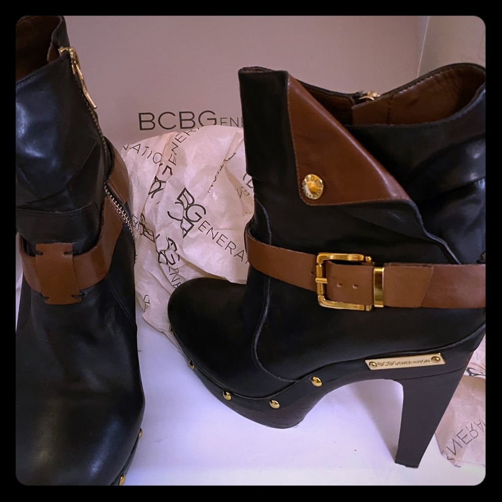 Wooden Heel BCBG Bootie